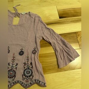 lilac embroidered blouse